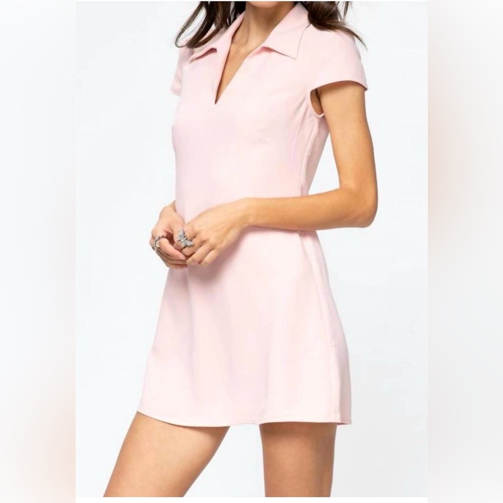 Amanda Uprichard NEW Walker Dress in Dusty Rose Light Pink Preppy Mini Dress